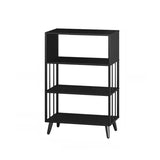 Casual Black Frame Vertical Rectangle Storage Bookcase Image - 20
