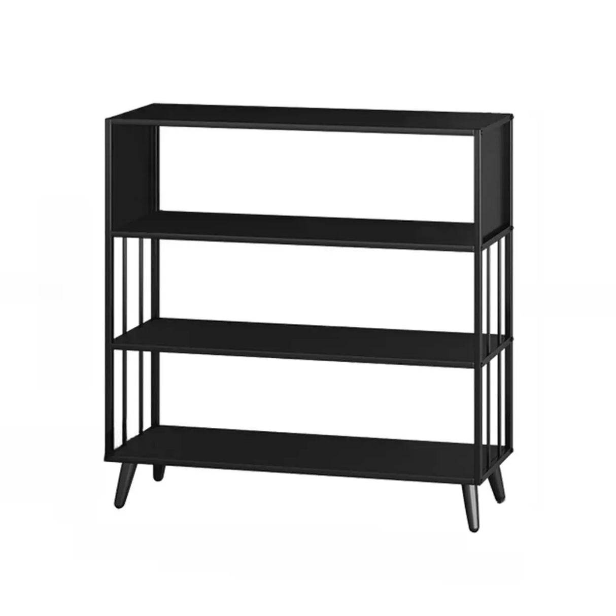 Casual Black Frame Vertical Rectangle Storage Bookcase Image - 21