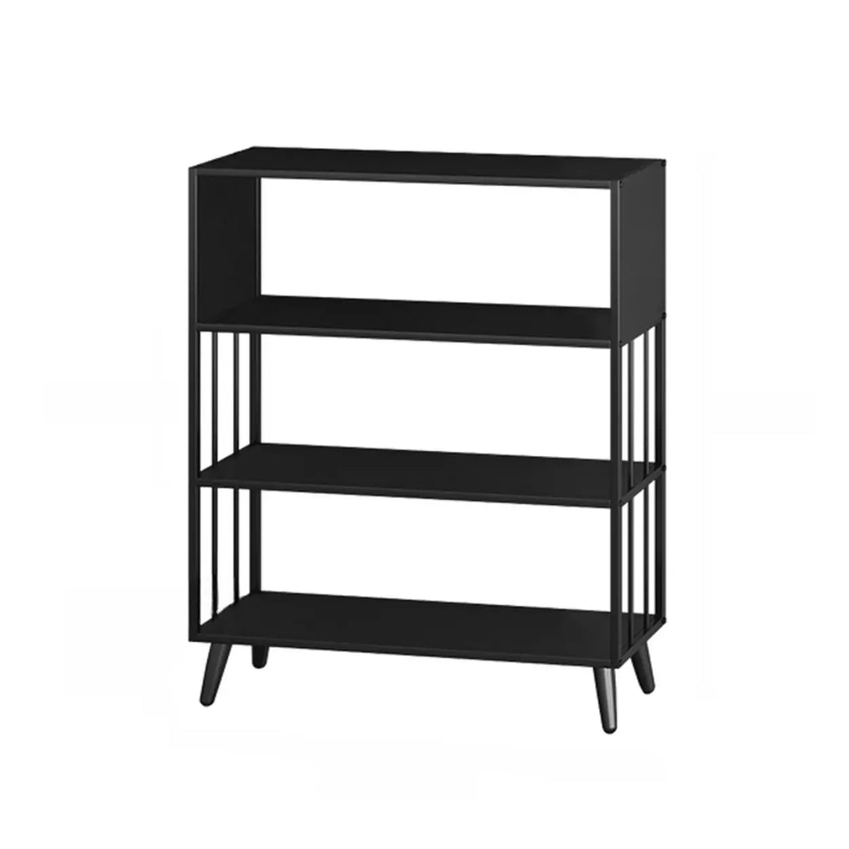 Casual Black Frame Vertical Rectangle Storage Bookcase Image - 22