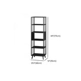 Casual Black Frame Vertical Rectangle Storage Bookcase #size