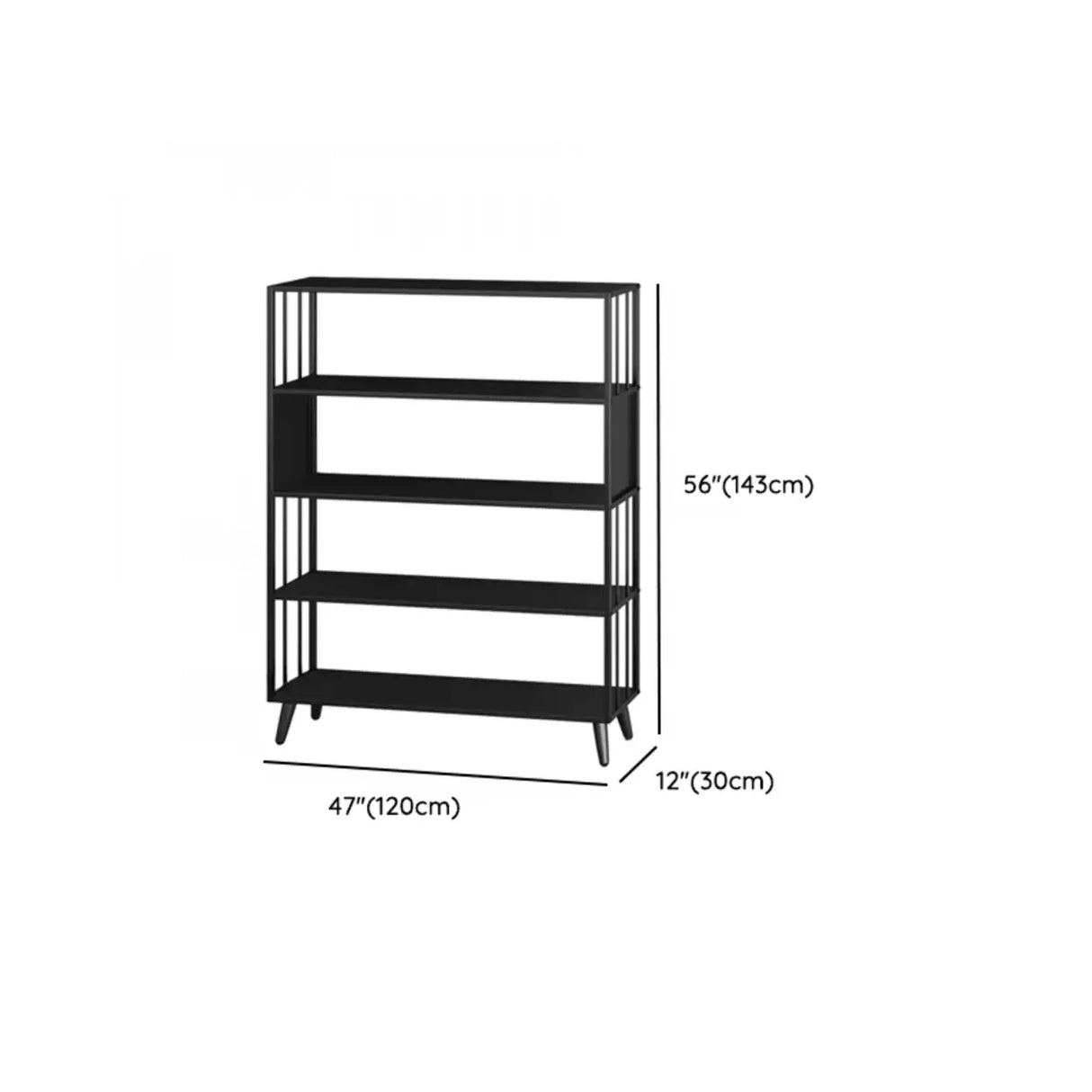 Casual Black Frame Vertical Rectangle Storage Bookcase Image - 29