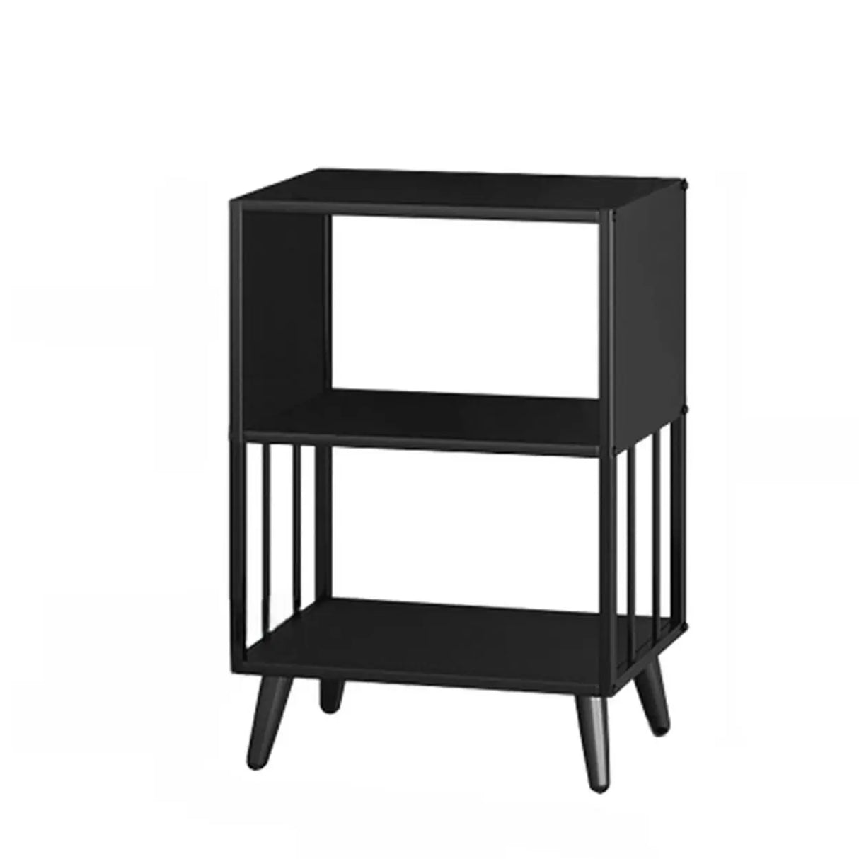 Casual Black Frame Vertical Rectangle Storage Bookcase Image - 3