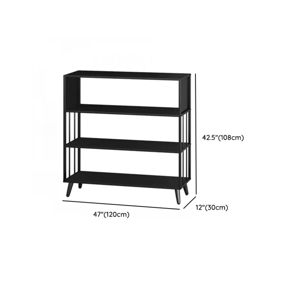 Casual Black Frame Vertical Rectangle Storage Bookcase Image - 30