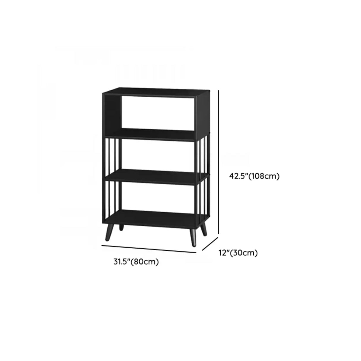 Casual Black Frame Vertical Rectangle Storage Bookcase Image - 31