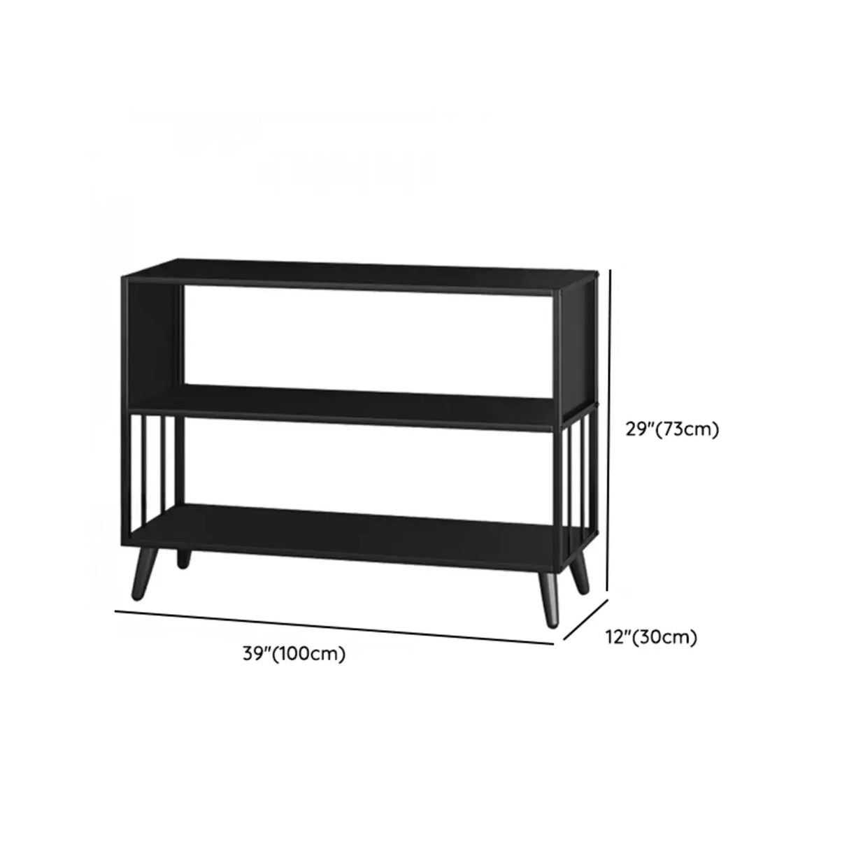 Casual Black Frame Vertical Rectangle Storage Bookcase Image - 36