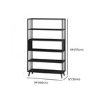 Casual Black Frame Vertical Rectangle Storage Bookcase Image - 38