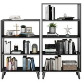 Casual Black Frame Vertical Rectangle Storage Bookcase Image - 7