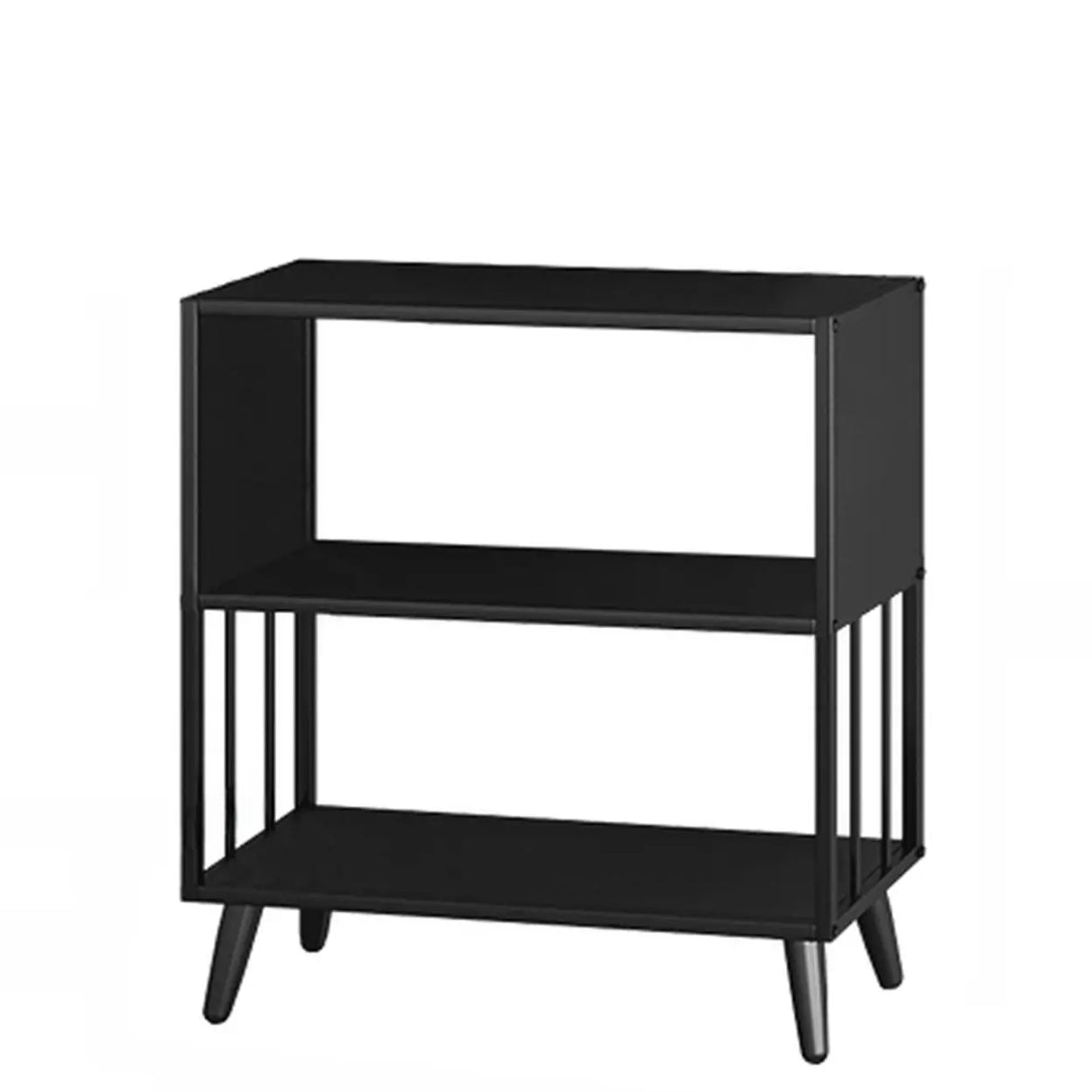 Casual Black Frame Vertical Rectangle Storage Bookcase Image - 8