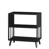 Casual Black Frame Vertical Rectangle Storage Bookcase Image - 8