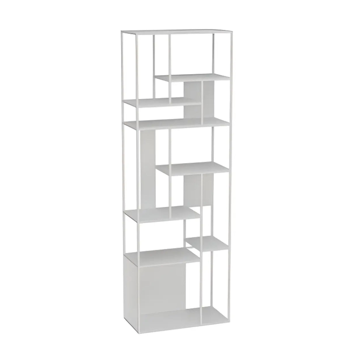 Casual Black Vertical Alloy Open-Back Display Bookshelf Image - 10
