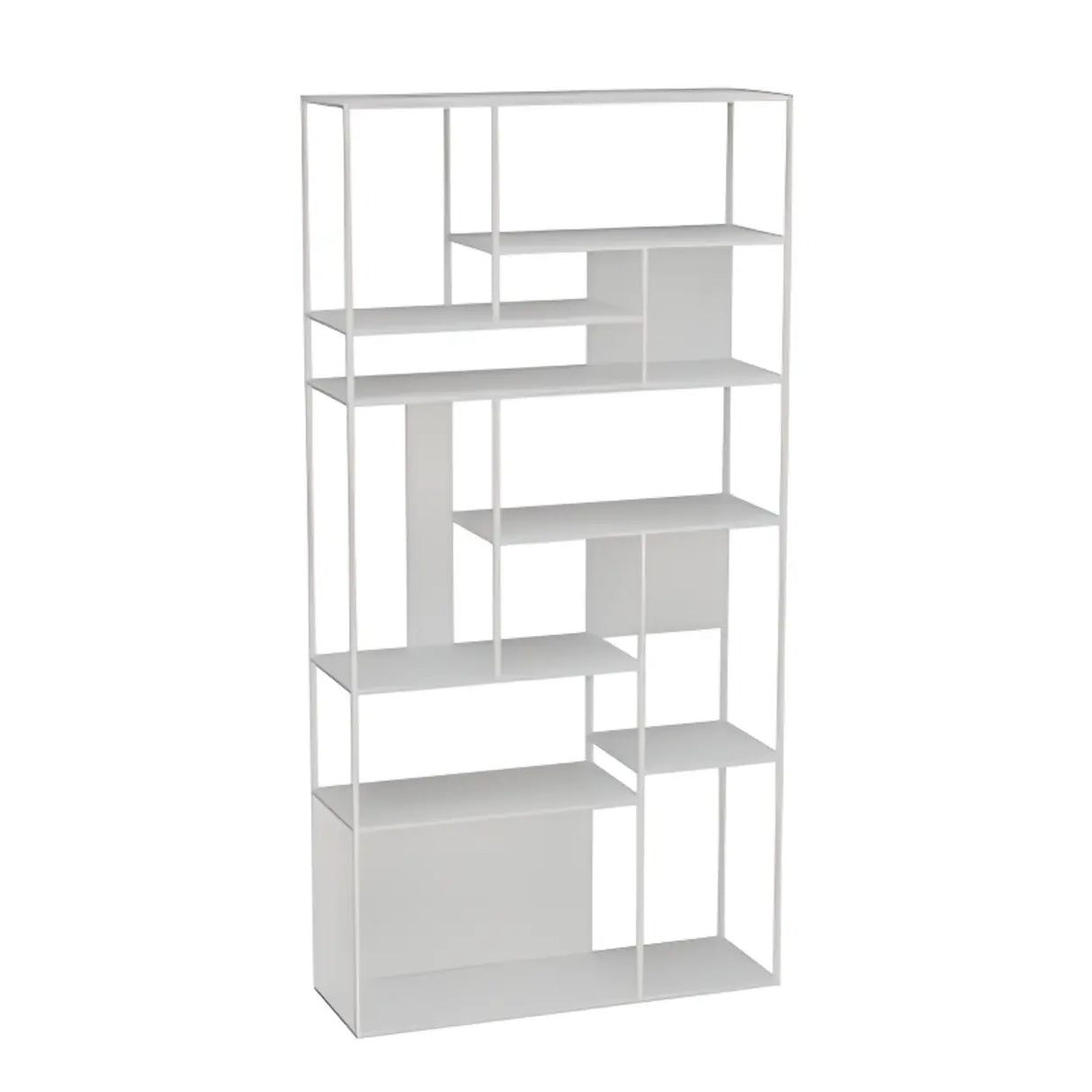 Casual Black Vertical Alloy Open-Back Display Bookshelf Image - 11