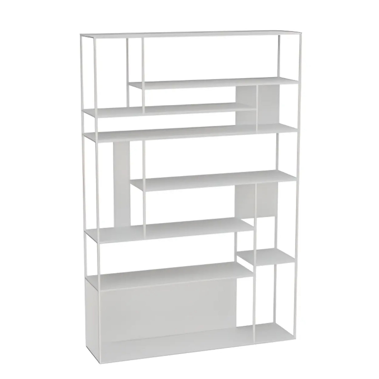 Casual Black Vertical Alloy Open-Back Display Bookshelf Image - 12