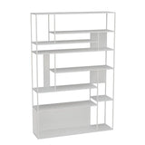 Casual Black Vertical Alloy Open-Back Display Bookshelf Image - 12