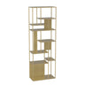 Casual Black Vertical Alloy Open-Back Display Bookshelf Image - 13