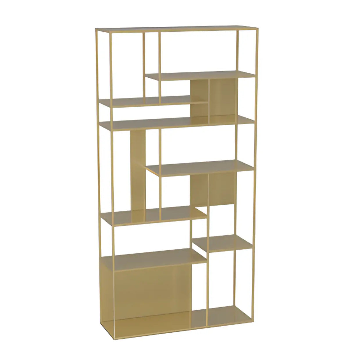 Casual Black Vertical Alloy Open-Back Display Bookshelf Image - 14