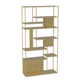 Casual Black Vertical Alloy Open-Back Display Bookshelf Image - 14