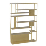 Casual Black Vertical Alloy Open-Back Display Bookshelf Image - 15