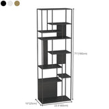 Casual Black Vertical Alloy Open-Back Display Bookshelf #size