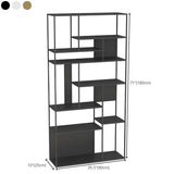 Casual Black Vertical Alloy Open-Back Display Bookshelf Image - 17
