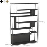 Casual Black Vertical Alloy Open-Back Display Bookshelf Image - 18