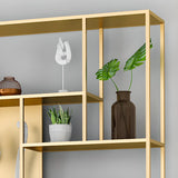 Casual Black Vertical Alloy Open-Back Display Bookshelf Image - 4