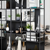 Casual Black Vertical Alloy Open-Back Display Bookshelf Image - 5