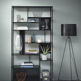 Casual Black Vertical Alloy Open-Back Display Bookshelf Image - 6