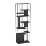 Casual Black Vertical Alloy Open-Back Display Bookshelf Image - 7