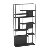 Casual Black Vertical Alloy Open-Back Display Bookshelf Image - 8
