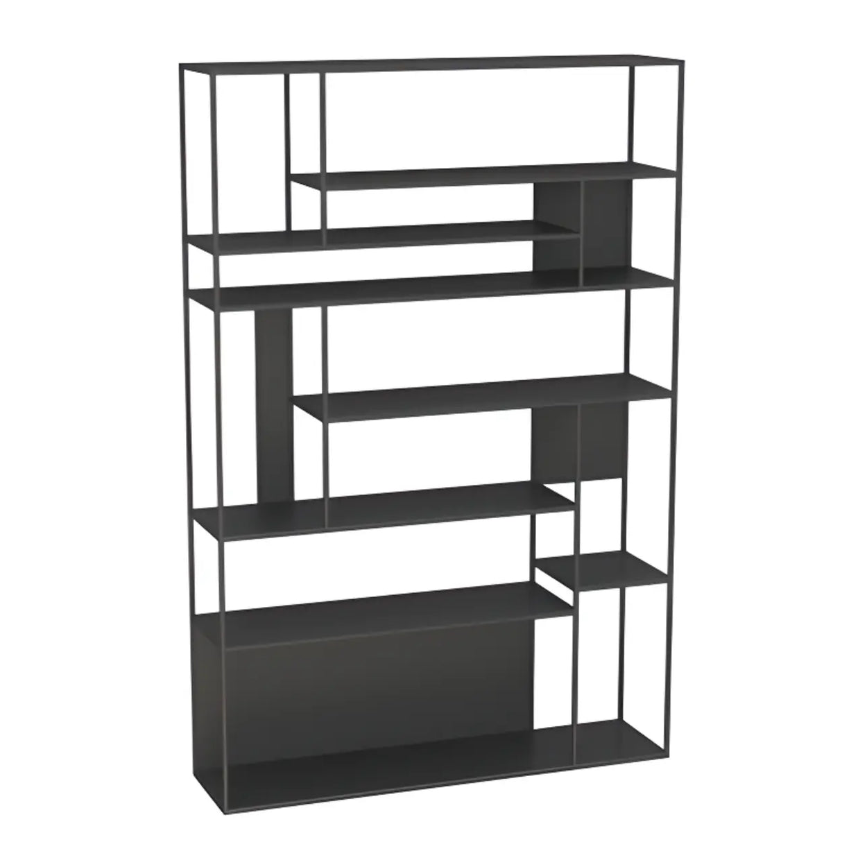 Casual Black Vertical Alloy Open-Back Display Bookshelf Image - 9
