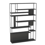 Casual Black Vertical Alloy Open-Back Display Bookshelf Image - 9