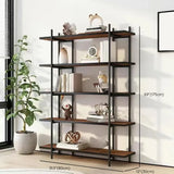 Casual Brown Open Rectangle Etagere Display Bookshelf Image - 18