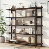 Casual Brown Open Rectangle Etagere Display Bookshelf Image - 22