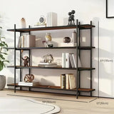 Casual Brown Open Rectangle Etagere Display Bookshelf Image - 29