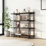 Casual Brown Open Rectangle Etagere Display Bookshelf Image - 3