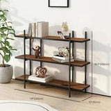 Casual Brown Open Rectangle Etagere Display Bookshelf Image - 12