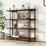 Casual Brown Open Rectangle Etagere Display Bookshelf Image - 15