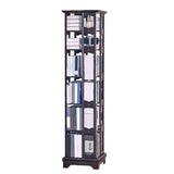 Casual Brown Rotating Wooden Open Back Narrow Bookcase Image - 19