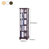 Casual Brown Rotating Wooden Open Back Narrow Bookcase #size