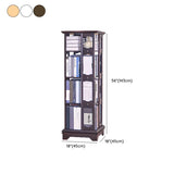 Casual Brown Rotating Wooden Open Back Narrow Bookcase Image - 21