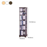 Casual Brown Rotating Wooden Open Back Narrow Bookcase Image - 22