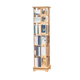 Casual Brown Rotating Wooden Open Back Narrow Bookcase Image - 2