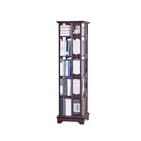 Casual Brown Rotating Wooden Open Back Narrow Bookcase Image - 6