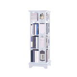 Casual Brown Rotating Wooden Open Back Narrow Bookcase Image - 15