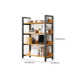 Casual Brown Steel Frame Open Shelf Etagere Bookshelf Image - 20