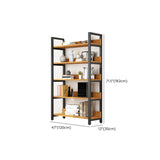 Casual Brown Steel Frame Open Shelf Etagere Bookshelf Image - 22