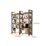 Casual Brown Steel Frame Open Shelf Etagere Bookshelf Image - 27