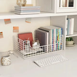 Casual Chic Gray Alloy Rolling Mesh Storage Bookcase Image - 24