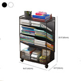 Casual Chic Gray Alloy Rolling Mesh Storage Bookcase Image - 29