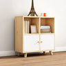 Casual Closed White Doors Pine Modern Long Bookcase Image - 2